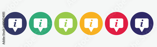 Vector set of isolated information icon.