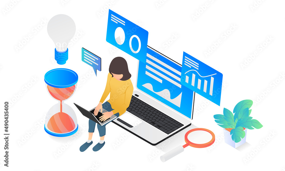 Isometric style website development illustration Isometric style website development illustration