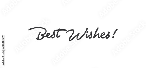 BEST WISHES hand lettering, vector illustration. Positive calligraphy message.