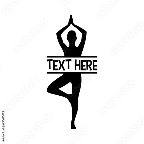 Vector Vrikshasana Tree Pose Name Frame