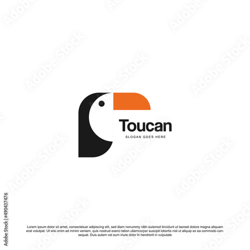 Toucan macaw bird animal logo icon symbol template vector.