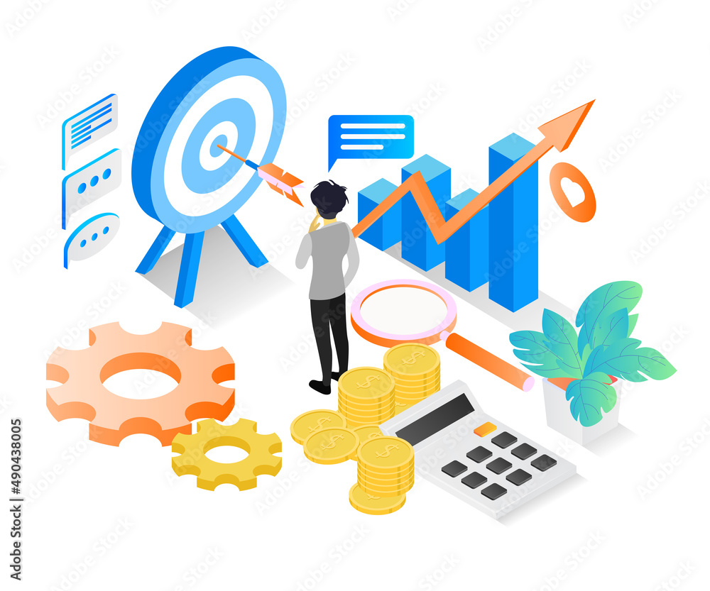 Isometric style website development illustration Isometric style website development illustration