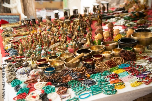 Religious souvenirs for sale at Alchi Monastery , Ladakh ,India..