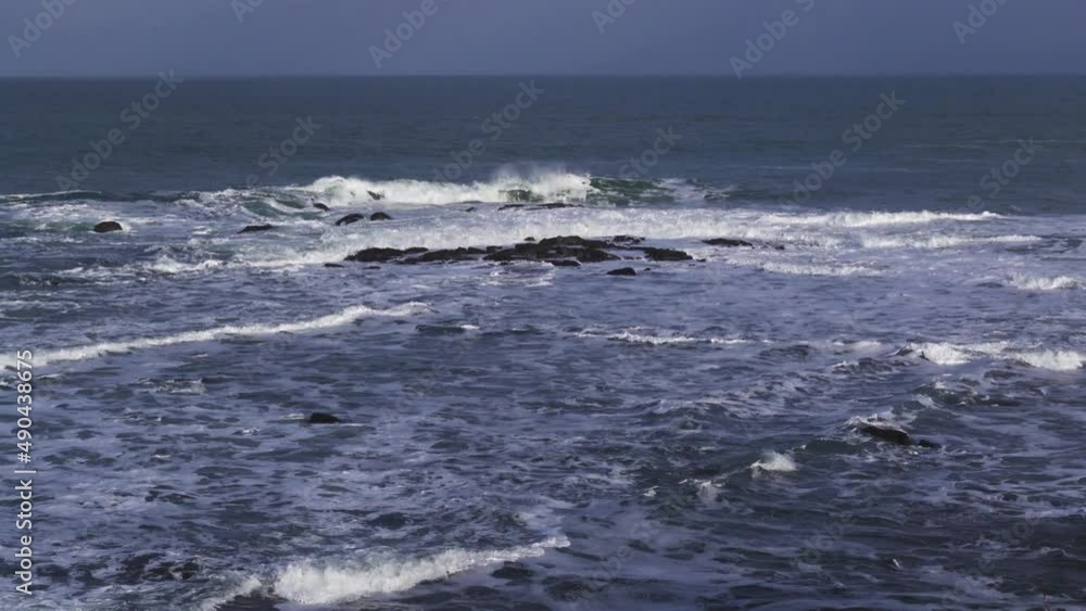 View of the rough sea in the Winter from Cape Hinode, Mombetsu, Hokkaido View of the rough sea in the Winter from Cape Hinode, Mombetsu, Hokkaido