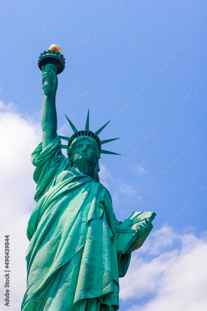 Fototapeta premium Front of the Statue of Liberty in New York City.