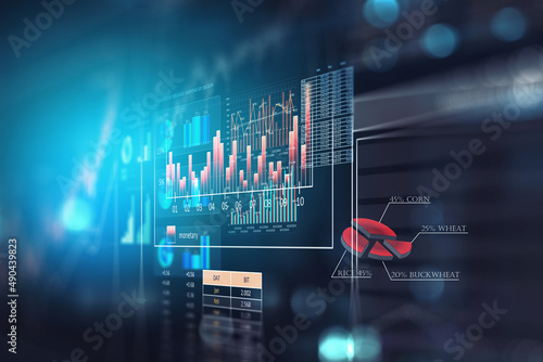 Business graph and trade monitor © Sergey Nivens