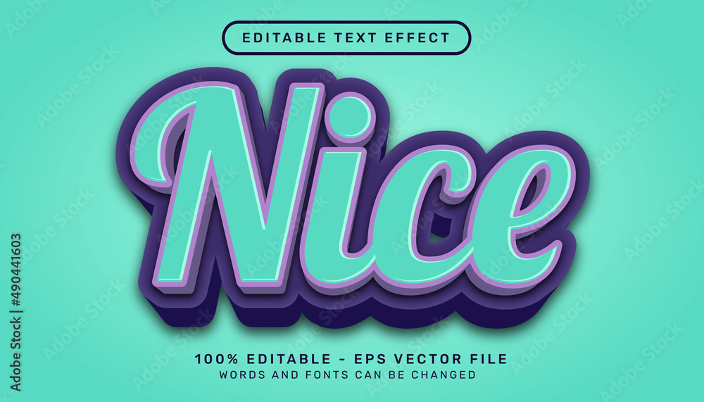 Editable text effect - nice 3d style concept