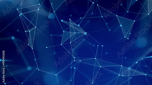 Motion graphic of Blue technology icon network connection abstract background concept video. 3D render