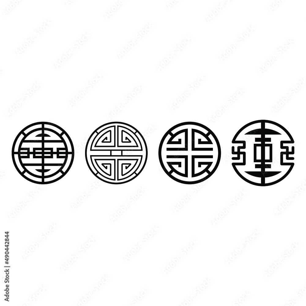 Set of Traditional Chinese decorative round frame.Chinese symbol for Chinese new year or other festival. Chinese traditional pattern suitable for wallpaper or background. Set of Traditional Chinese decorative round frame.Chinese symbol for Chinese new year or other festival. Chinese traditional pattern suitable for wallpaper or background.