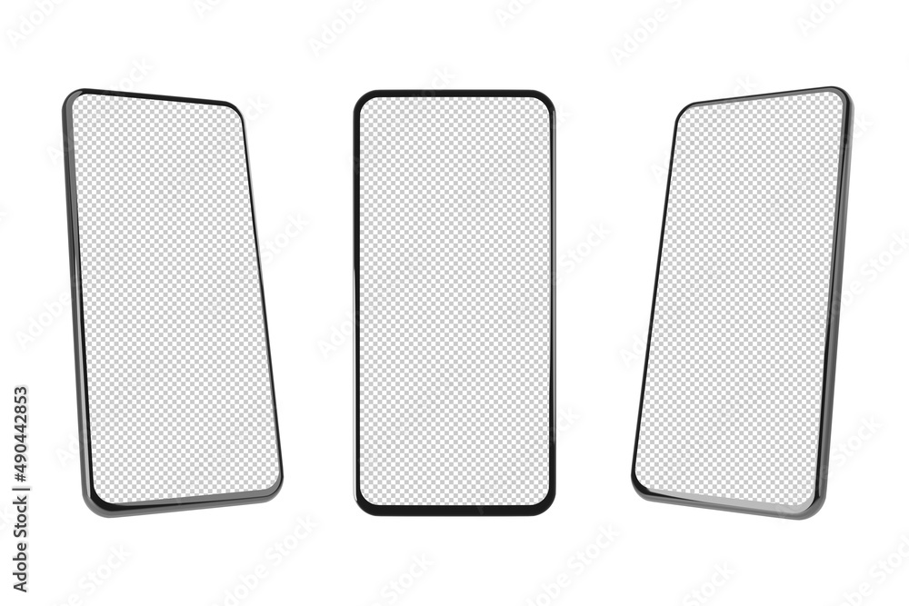 Realistic mobile phone or smartphone mockup. Cellphone frame with blank ...