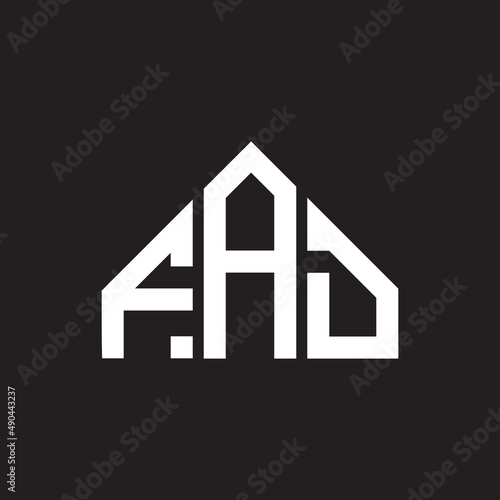 FAD letter logo design on black background. FAD creative initials letter logo concept. FAD letter design.