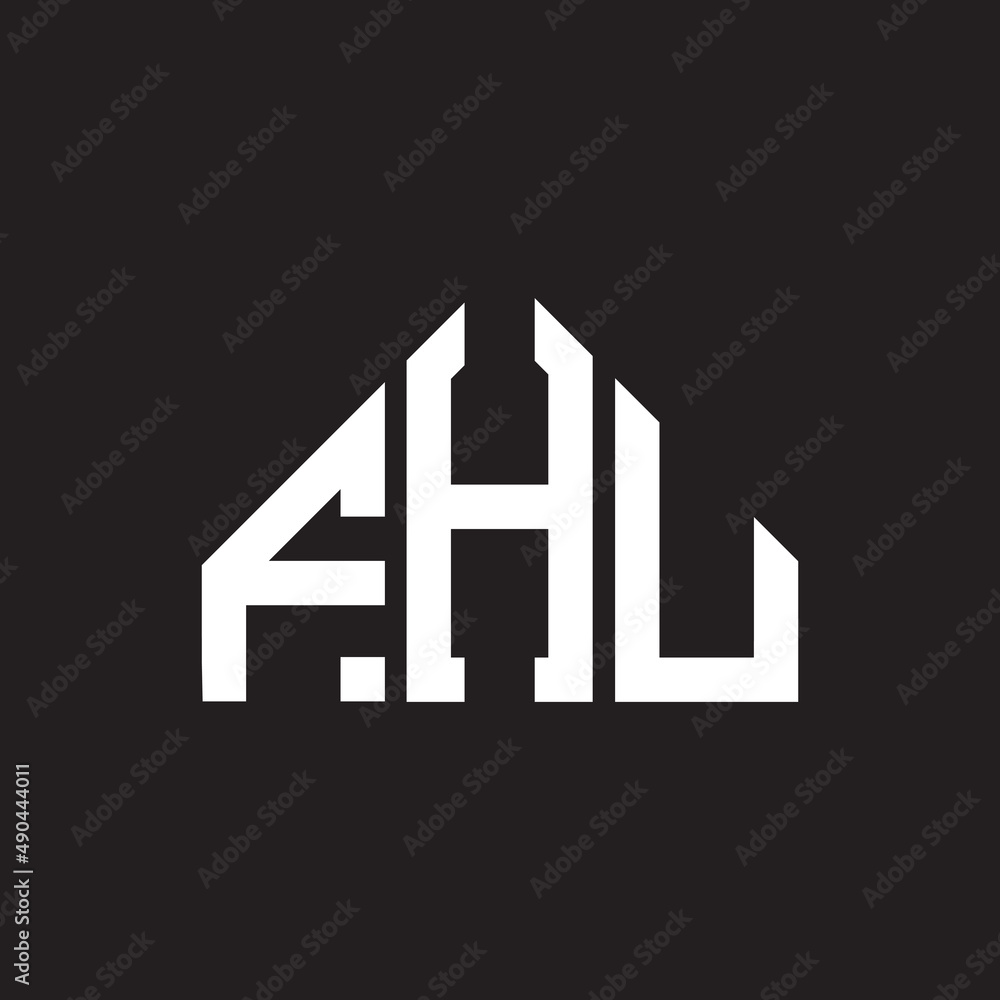FHU letter logo design on black background. FHU creative initials letter logo concept. FHU letter design.
