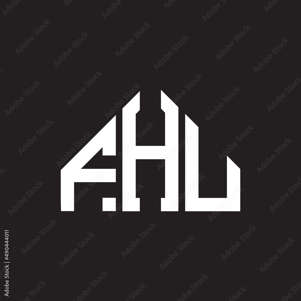 FHU letter logo design on black background. FHU creative initials letter logo concept. FHU letter design. FHU letter logo design on black background. FHU creative initials letter logo concept. FHU letter design.