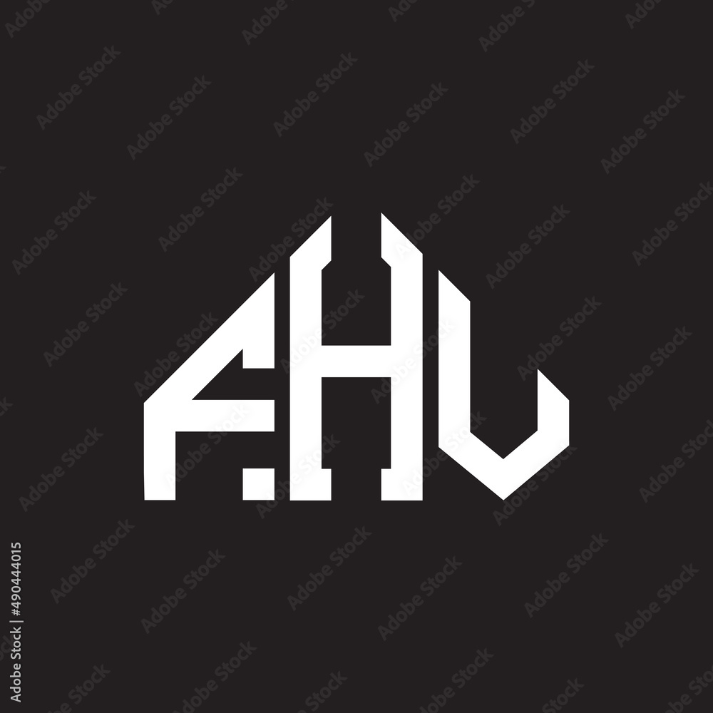 FHV letter logo design on black background. FHV creative initials letter logo concept. FHV letter design. FHV letter logo design on black background. FHV creative initials letter logo concept. FHV letter design.