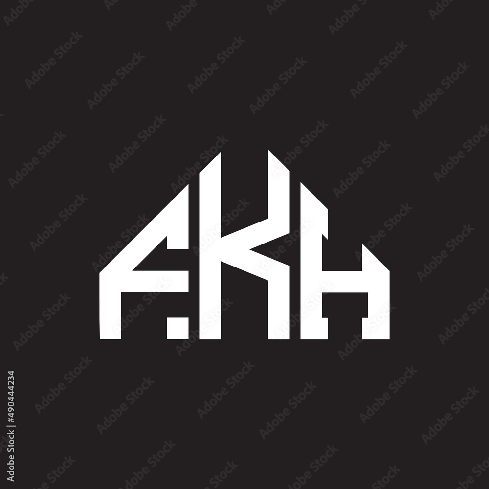 FKH letter logo design on black background. FKH creative initials letter logo concept. FKH letter design. FKH letter logo design on black background. FKH creative initials letter logo concept. FKH letter design.