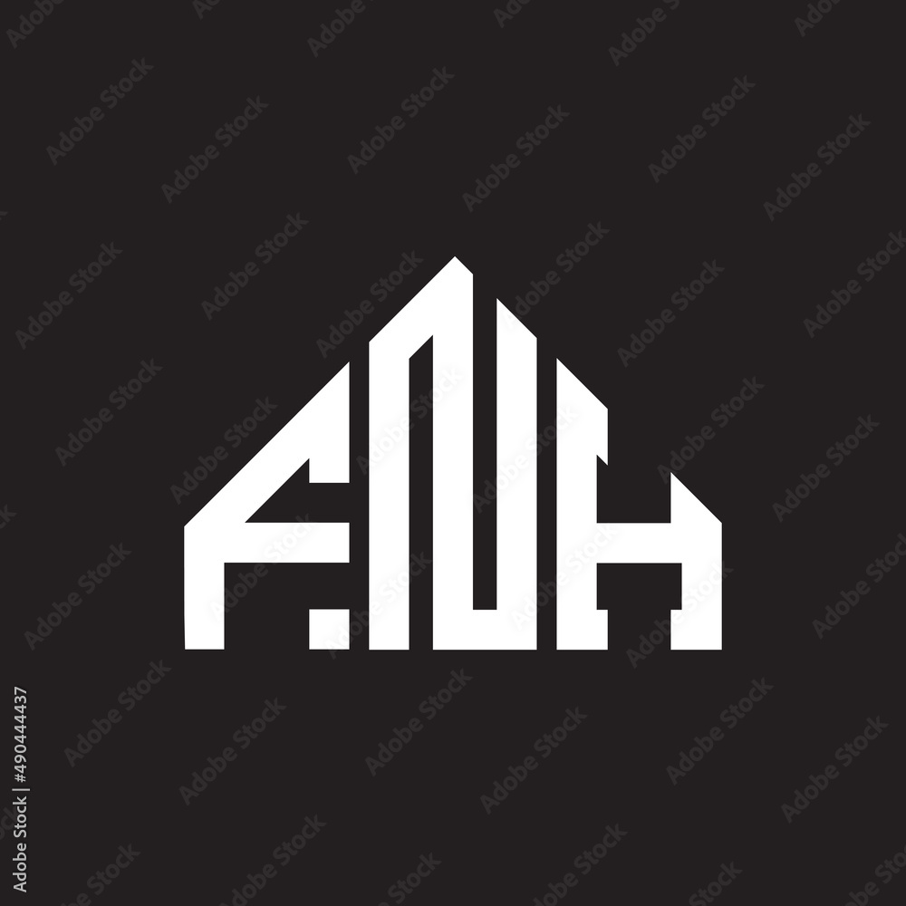 FNH letter logo design on black background. FNH creative initials letter logo concept. FNH letter design.