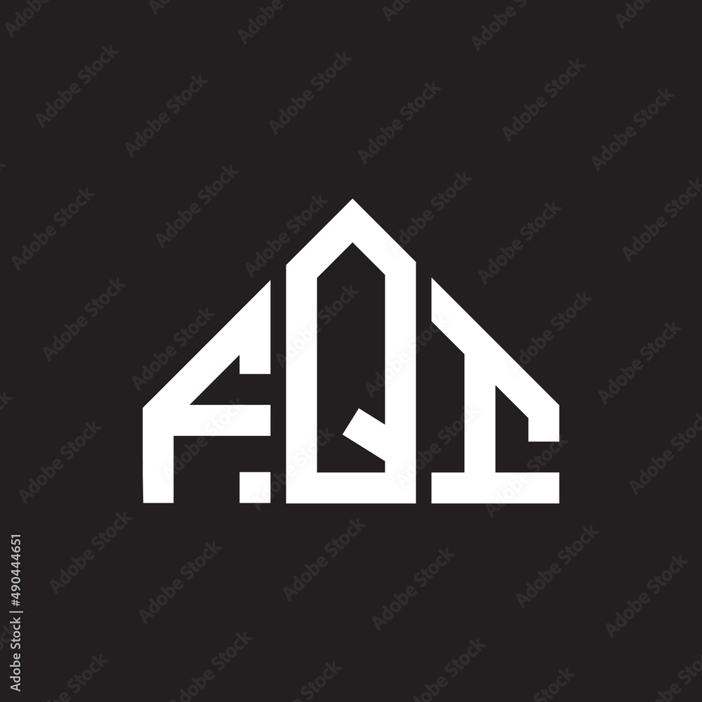 FQI letter logo design on black background. FQI creative initials letter logo concept. FQI letter design. FQI letter logo design on black background. FQI creative initials letter logo concept. FQI letter design.