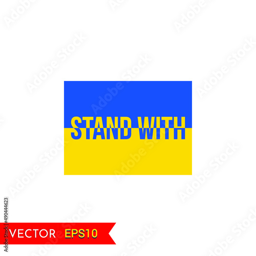 Ukraine flag stand with Ukraine people vector icon