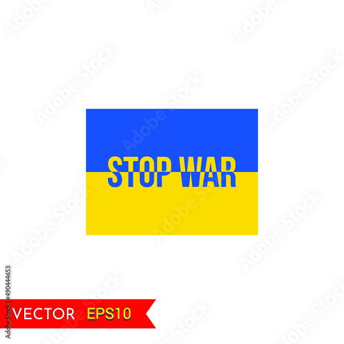Ukraine flag stop war vector icon