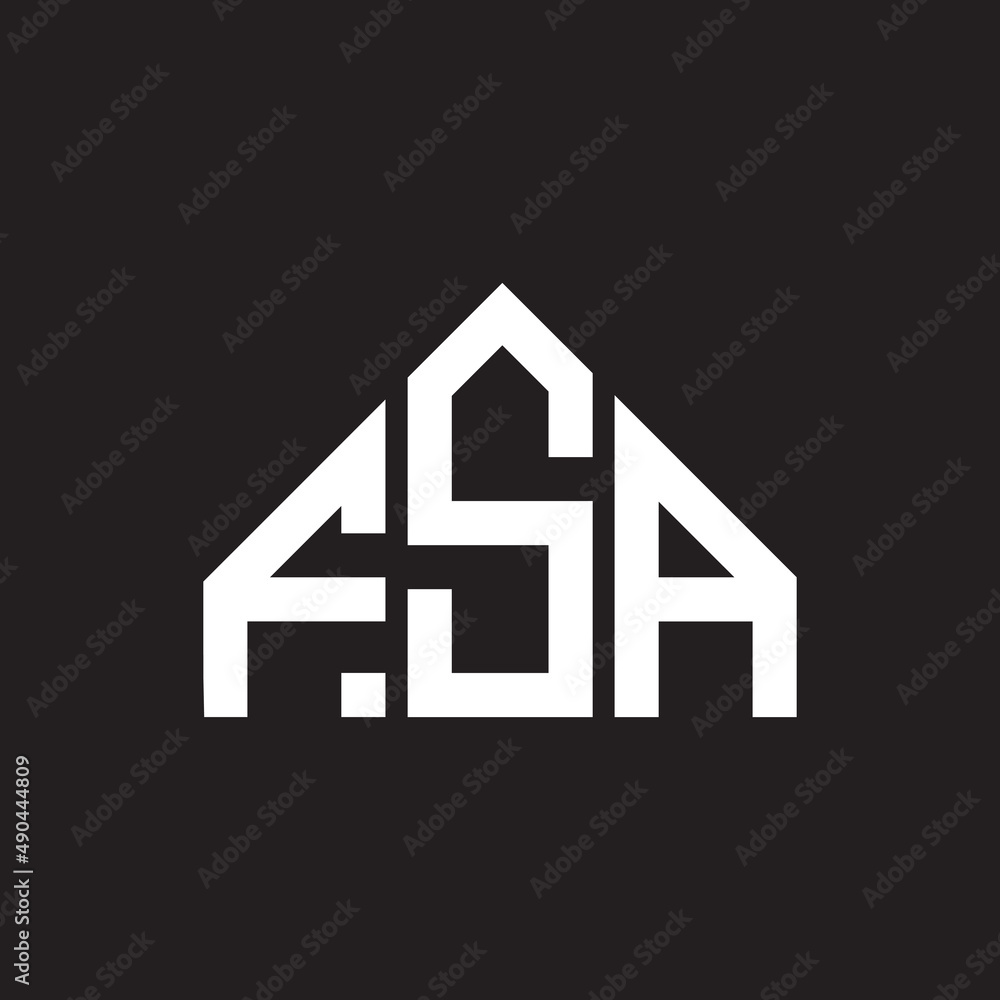 FSA letter logo design on black background. FSA creative initials letter logo concept. FSA letter design. FSA letter logo design on black background. FSA creative initials letter logo concept. FSA letter design.