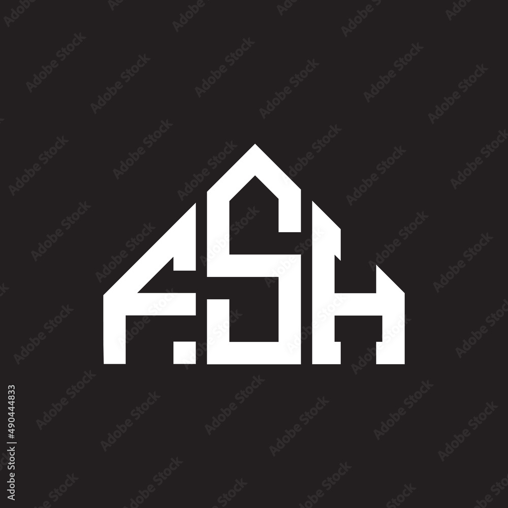 FSH letter logo design on black background. FSH creative initials letter logo concept. FSH letter design. FSH letter logo design on black background. FSH creative initials letter logo concept. FSH letter design.