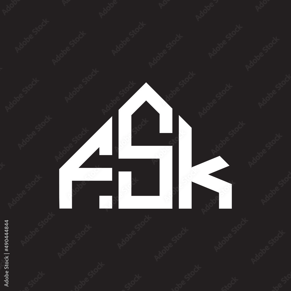 FSK letter logo design on black background. FSK creative initials letter logo concept. FSK letter design. FSK letter logo design on black background. FSK creative initials letter logo concept. FSK letter design.