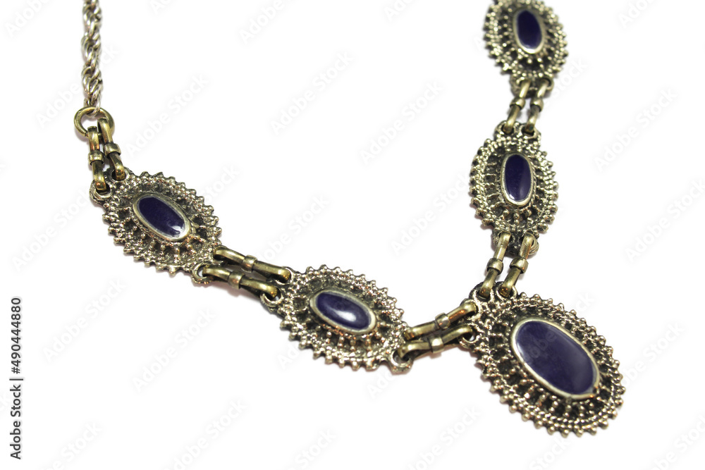 Antique Lapis Lazuli and Silver Necklace From Afghanistan Antique Lapis Lazuli and Silver Necklace From Afghanistan