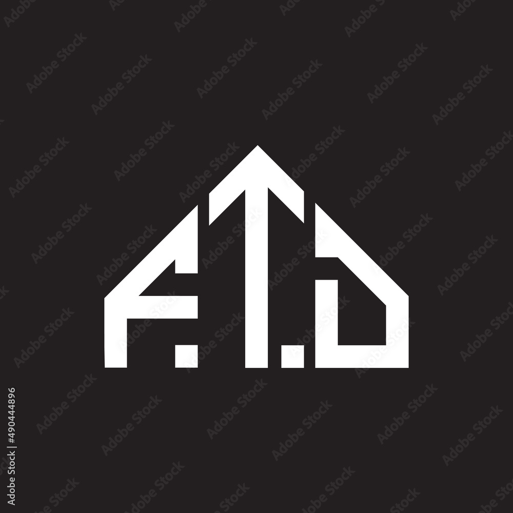 FTD letter logo design on black background. FTD creative initials letter logo concept. FTD letter design.