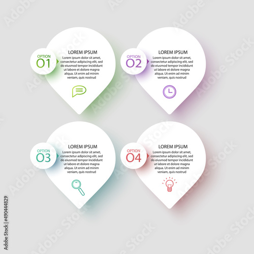Business Infographic template. Design with numbers 4 options or steps, template design of vector format