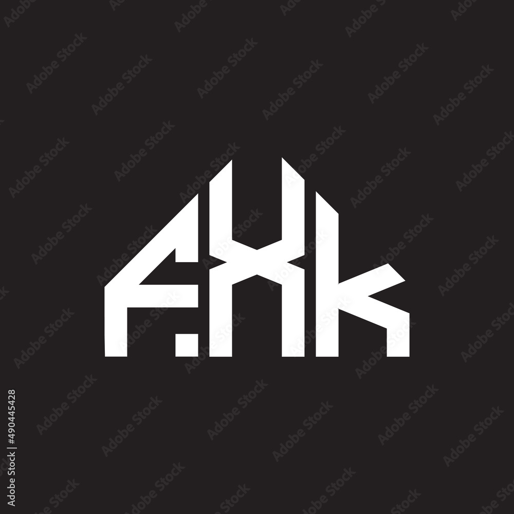 FXK letter logo design on black background. FXK creative initials letter logo concept. FXK letter design. FXK letter logo design on black background. FXK creative initials letter logo concept. FXK letter design.