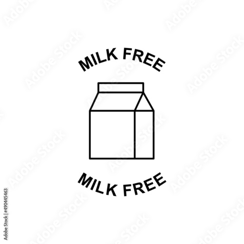 Dairy milk free label icon in black line style icon, style isolated on white background