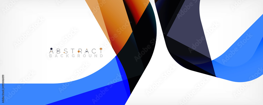 Minimal abstract background - color overlapping shapes on white with shadow lines. Vector Illustration For Wallpaper, Banner, Background, Landing Page Minimal abstract background - color overlapping shapes on white with shadow lines. Vector Illustration For Wallpaper, Banner, Background, Landing Page