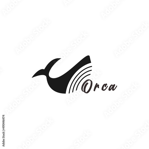 orca or whale logo vector icon app