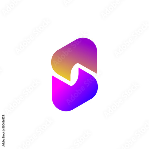 gradient modern and simple S logo vector icon app