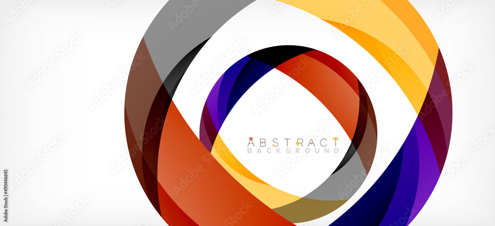Geometric abstract background. Circle created with overlapping color shapes. Vector Illustration For Wallpaper, Banner, Background, Landing Page Geometric abstract background. Circle created with overlapping color shapes. Vector Illustration For Wallpaper, Banner, Background, Landing Page