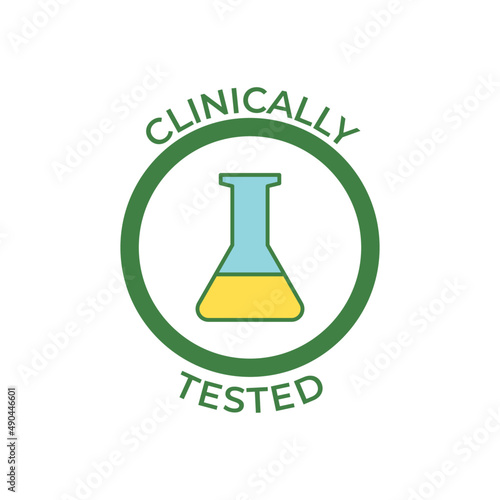 Clinically tested label icon in color icon, isolated on white background 