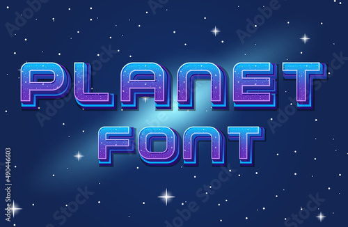 Galaxy font logo on space background