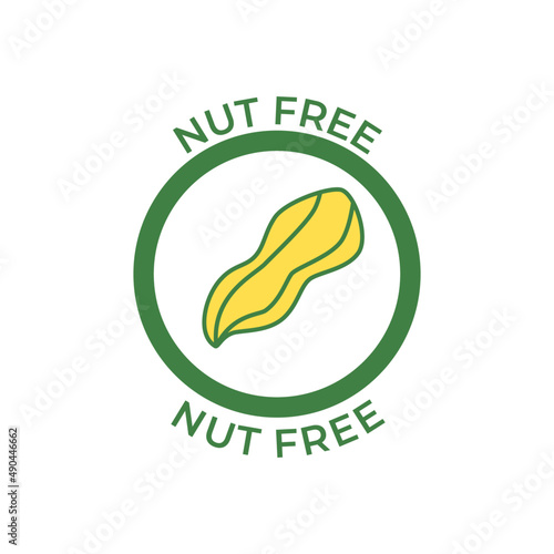 Nut free label icon in color icon, isolated on white background 