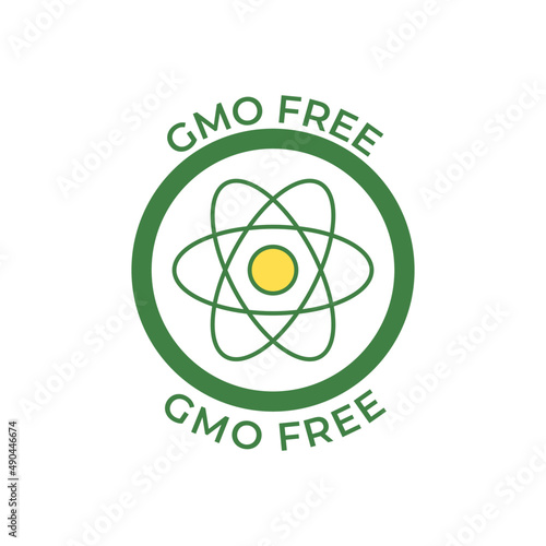 Gmo free label icon in color icon, isolated on white background 