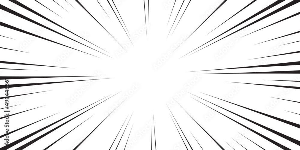 Obraz premium Blank white background comic style zoom line movement