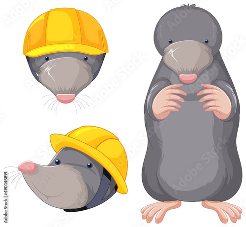 A set of little mole on white background