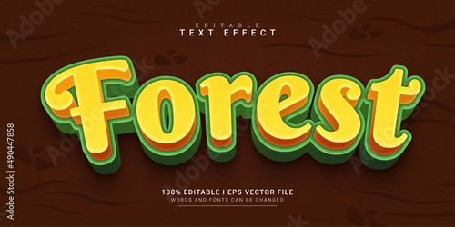 forest cartoon 3d style text effect