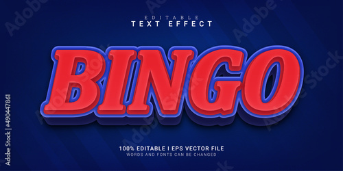 bingo 3d style text effect