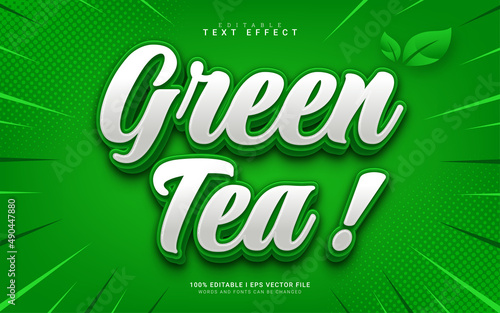 green tea 3d style text effect