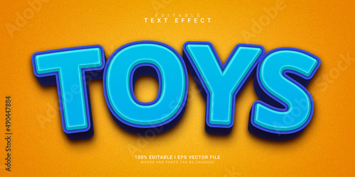 toys cartoon 3d text style effect