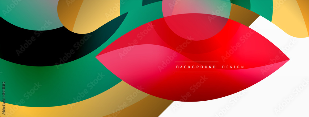 Creative geometric wallpaper. Minimal abstract background. Circle wave and round shapes composition vector illustration for wallpaper banner background or landing page Creative geometric wallpaper. Minimal abstract background. Circle wave and round shapes composition vector illustration for wallpaper banner background or landing page