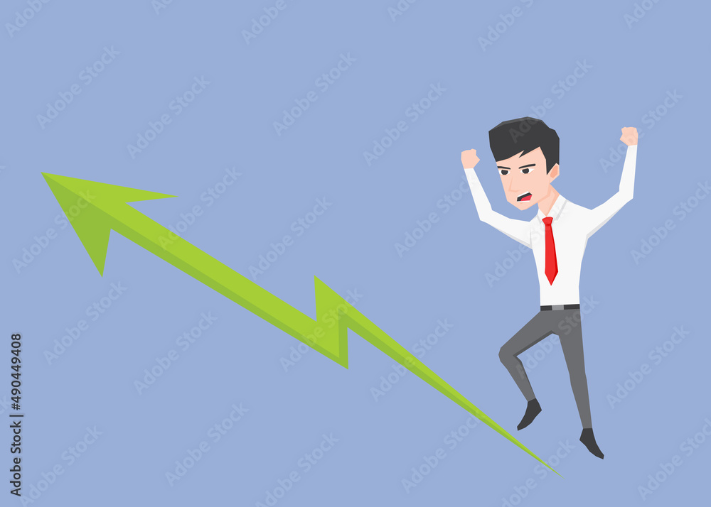 An illustration of a businessman happy with business progress An illustration of a businessman happy with business progress