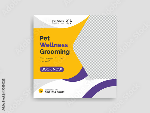 Pet Care Social Media Post Ads And Promotion Banner 