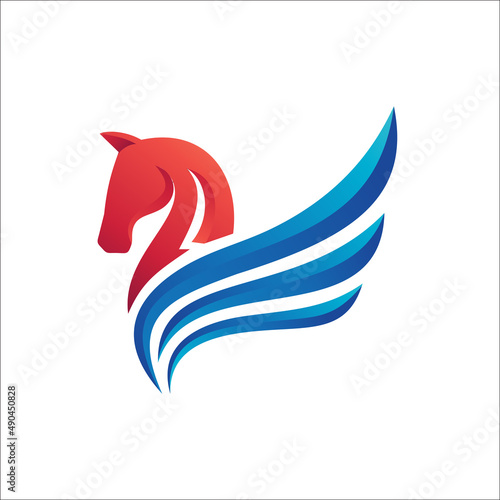 Horse With Wings Logo Vector