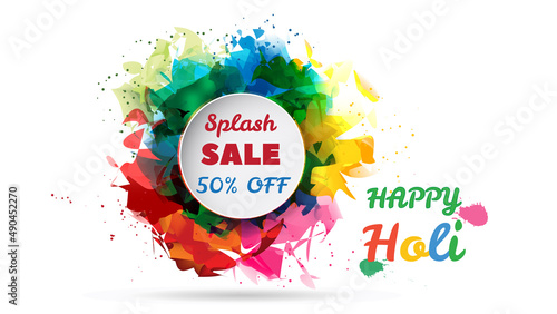 Holi Festival Sale, splash offer design